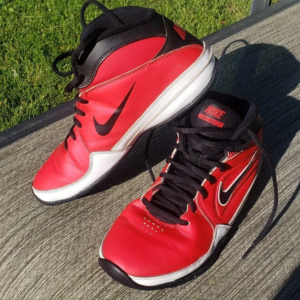Nike Air Visi Pro III Red Black Basketball Shoes 525467-600 Youth Size 7